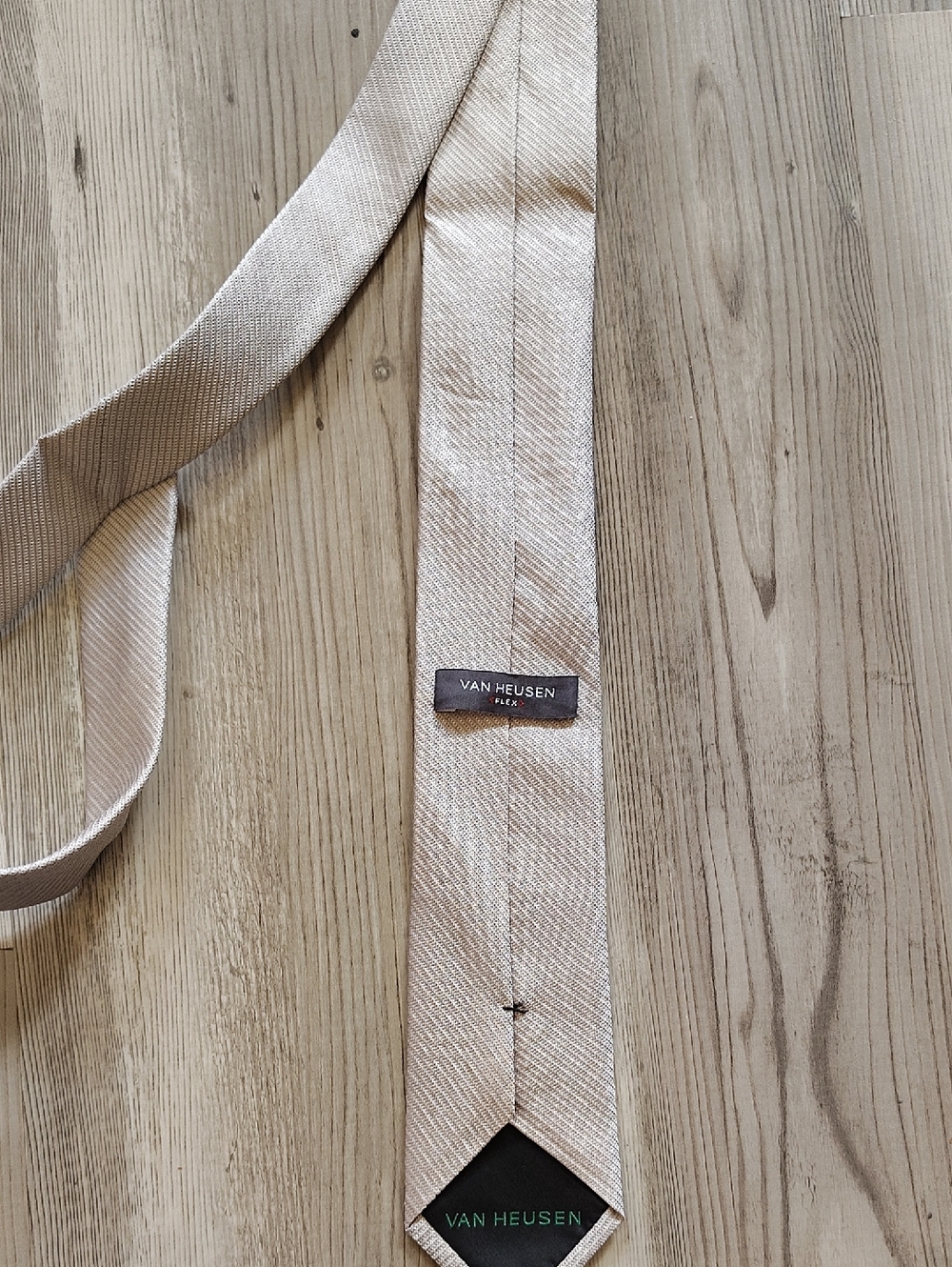 Van Heusen Beige Men's Tie - Subtle Herringbone Texture